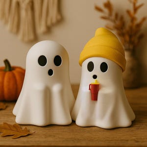 LED Ghost Figurine, Halloween Shelf Decor, Fall Accent