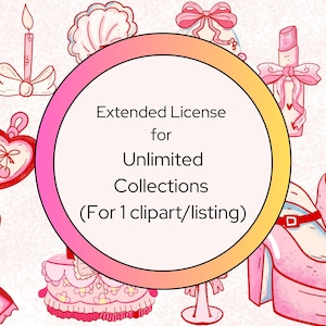 Commercial license, Extended License for Unlimited Collections (For 1 clipart/listing)