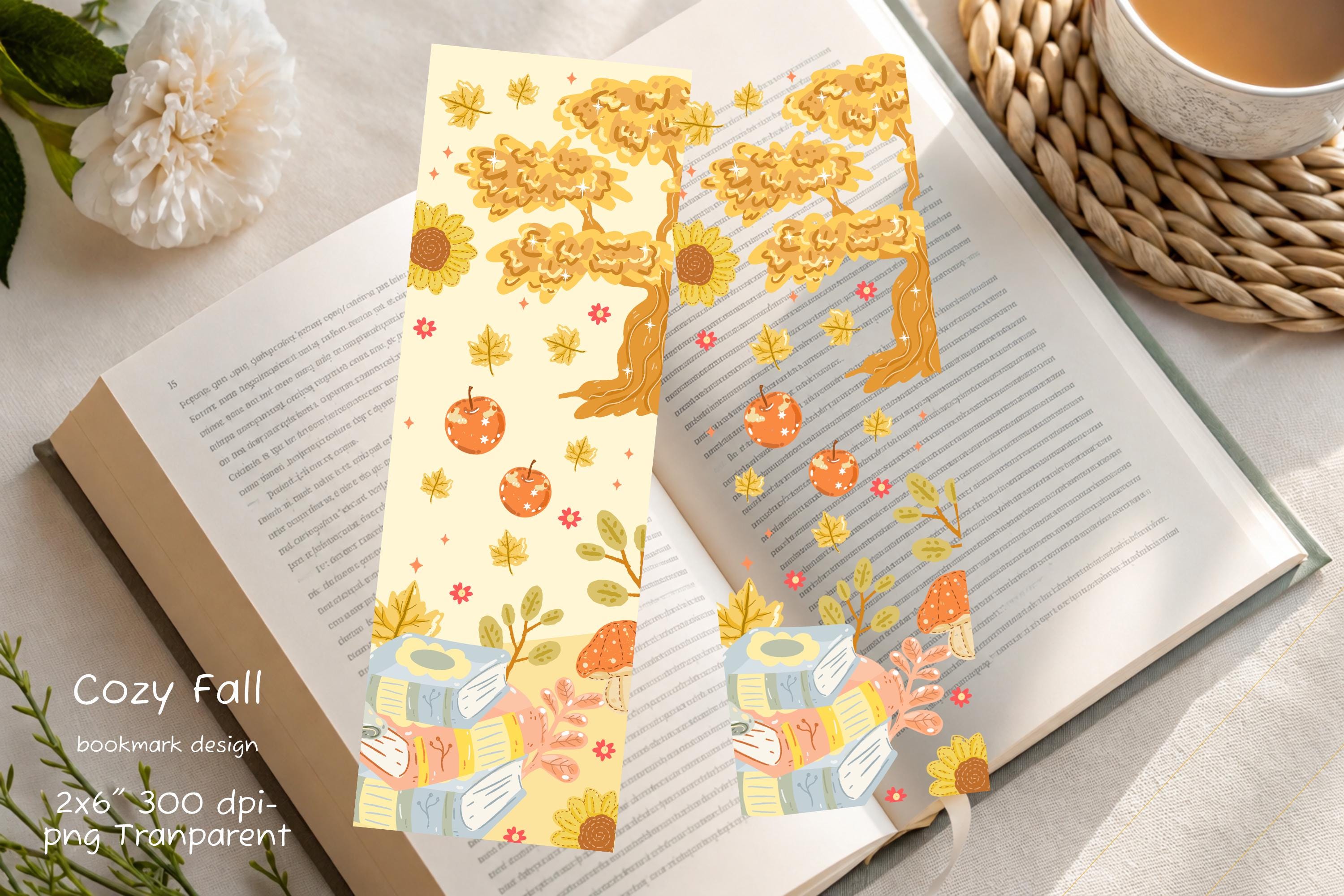 Cozy Fall Bookmark PNG SVG, Autumn Reading Printable, Pumpkin Harvest ...