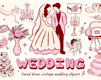 Whimsical Wedding SVG Clipart Bundle: Hand-Drawn Doodles (Digital Download)