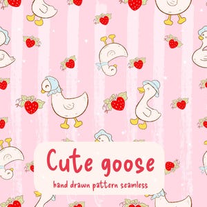 Silly Goose SVG Clipart,goose pattern seamless,retro easter, goose sublimation,heart frame png,circut file, Whimsical spring pattern clipart