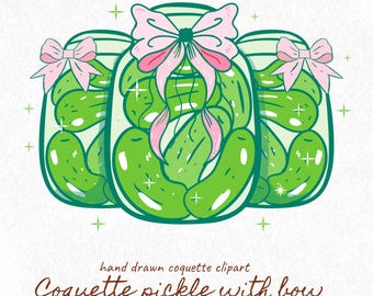 Coquette Augurk Jar PNG: handgetekende clipart (digitaal bestand)