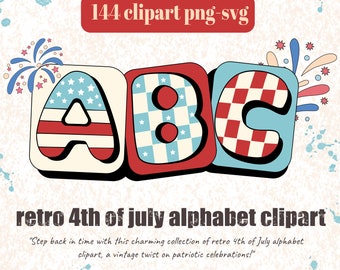 retro 4th of July Alphabet , 4th of July PNG Letters, Independence Day, 4th of July font Sublimation, Patriotic  Alphabet svg sublimation