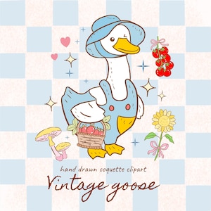 Silly Goose SVG Clipart,vintage coquette goose easter,retro goose sublimation, Whimsical Farmhouse png,circut file, Whimsical spring clipart