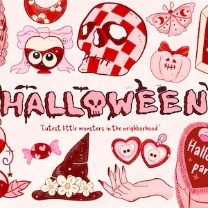 Groovy Halloween Clipart: Spooky Ghost Png, Retro Design (Digital Download)