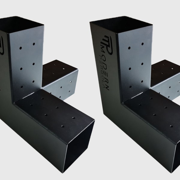 Pergola Kit | 2 x Corner Brackets | High Quality Treated Black Steel Brackets