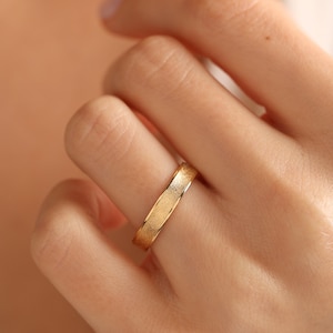 14K Gold Wedding Band Gold Promise Ring For Men Mens Wedding Band Custom Engraved Ring Gold Dainty Ring Gifts For Her