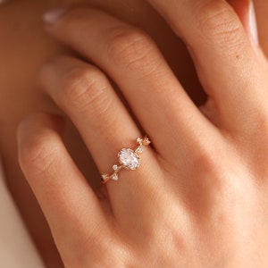 Oval Engagement Ring Diamond Ring Promise Ring for her Wedding Ring Anniversary ring Christmas Gifts for her