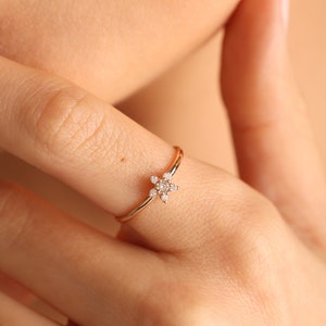Gold Diamond Ring Diamond Engagement Ring Minimalist Raw Diamond Ring Promise Ring For Her Dainty Diamond Jewelry Mother&#39;s Day Gifts