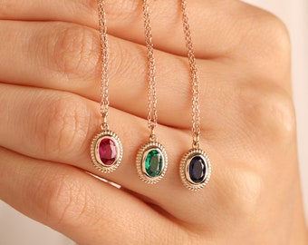 Ruby Crystal Necklace Emerald Dainty Gold Necklace Sapphire Couples Necklace Ruby Gold Necklace Pendant Crystal Necklace For Women
