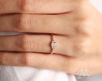 Diamond Promise Ring - Wedding ring, Couple rings, Delicate ring, Promise ring for her, Gifts for her, Promise ring, Trendy rings, Ring gift
