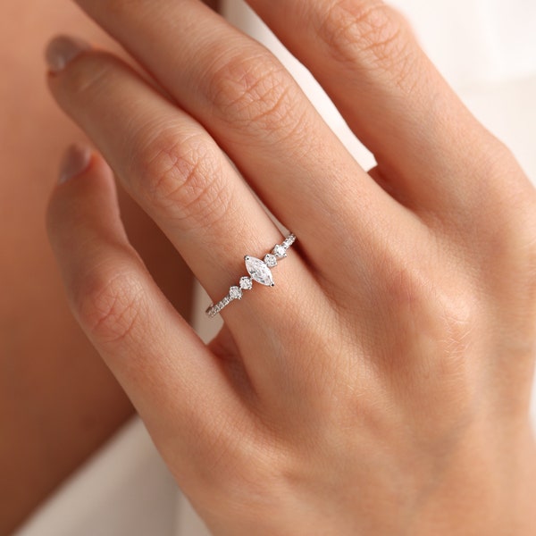 Marquise Promise Ring  Wedding ring Couple rings Delicate ring Promise ring for her Gifts for her Dainty ring Trendy rings Ring gift