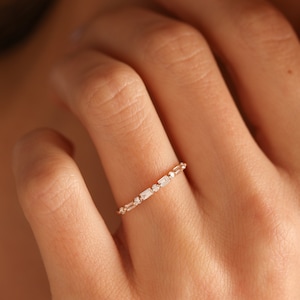 Diamond Ring  Raw Diamond Ring Baguette Diamond Ring Custom Wedding Ring Gold Ring Handmade Jewelry Promise Ring Christmas Gift