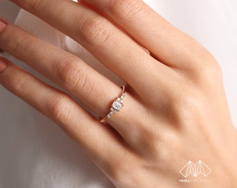 Mimra Diamantring  Ehering Paarringe zarter Ring Versprechensring für sie Diamant Verlobungsring Geschenke für sie Versprechensring