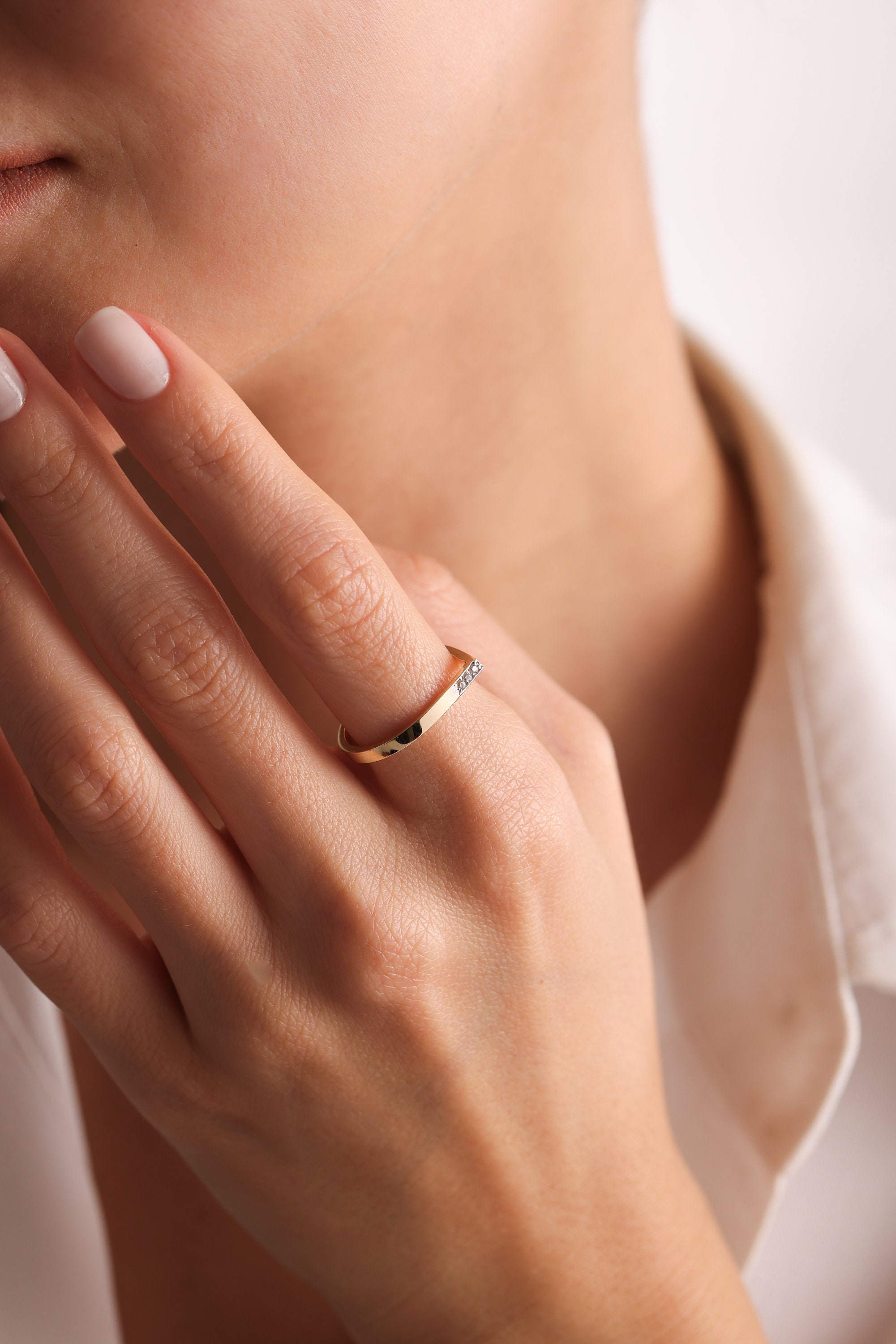 14K Gold Ring Gold Signet Ring Dainty Gold Ring Stackable Ring Initial Ring Monogram Ring Promise Ring
