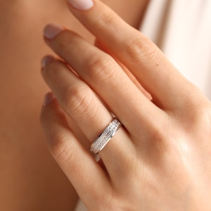 14K Gold Wedding Band Dainty Custom Engraved Ring Engagement Ring For Women Solid Gold Ring Promise Ring Gifts For Her