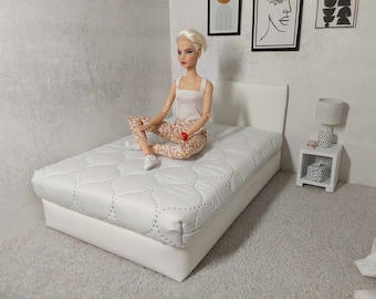 1/6 scale fashion 12 inch doll size  double bed and bedding set for dolls .....
