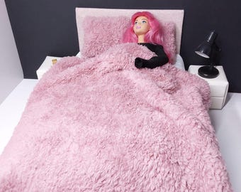 1/6 scale 12 inch fashion doll size teddy bedding set for dolls.