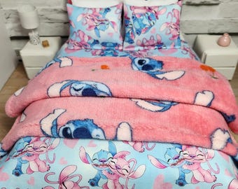 1/6 scale 12 inch fashion doll size bedding set for dolls.