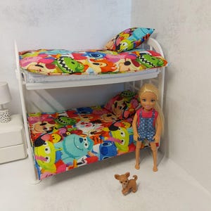1/6 scale 12 inch fashion doll size bedding set for dolls...2 single size  bedding set....no bunk bed
