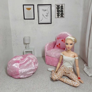 Modepop schaal 1/6 12 inch zitzakstoel voor poppen..meer kleuren..