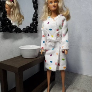 12 inch doll size jelly beans  dressing gown robe for dolls