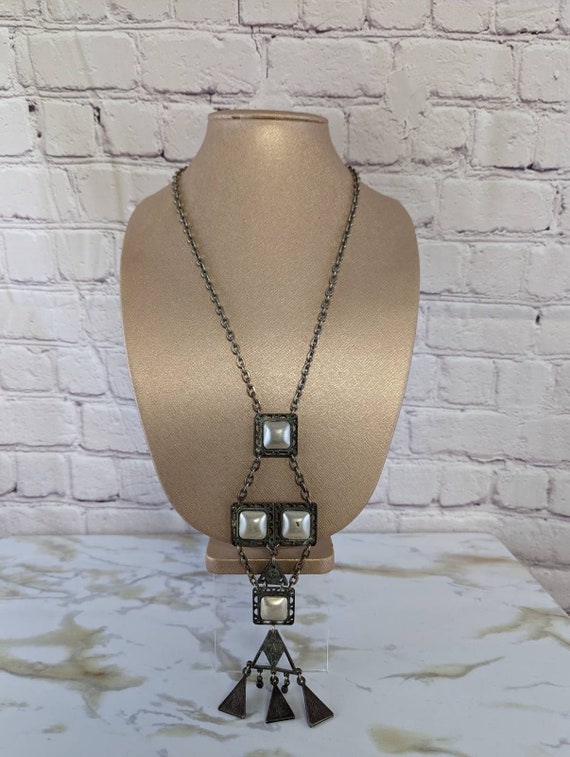 Collier Moderniste Signé DLH (déposé Créateur) - Argenté, Métal, Occasion Très Bon état