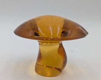 vintage Viking Art verre orange champignon 2,25 x 3 po MCM presse-papiers