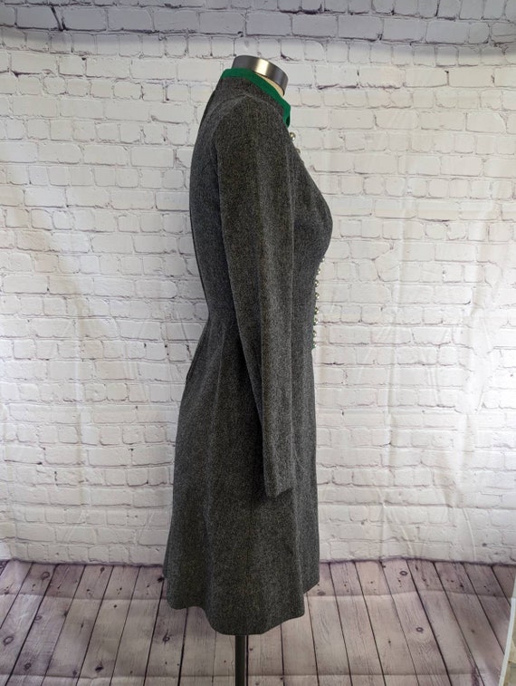 Lanz Original Grey and Green Wool Long Sleeve Dre… - image 2