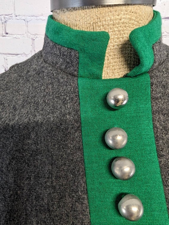 Lanz Original Grey and Green Wool Long Sleeve Dre… - image 5