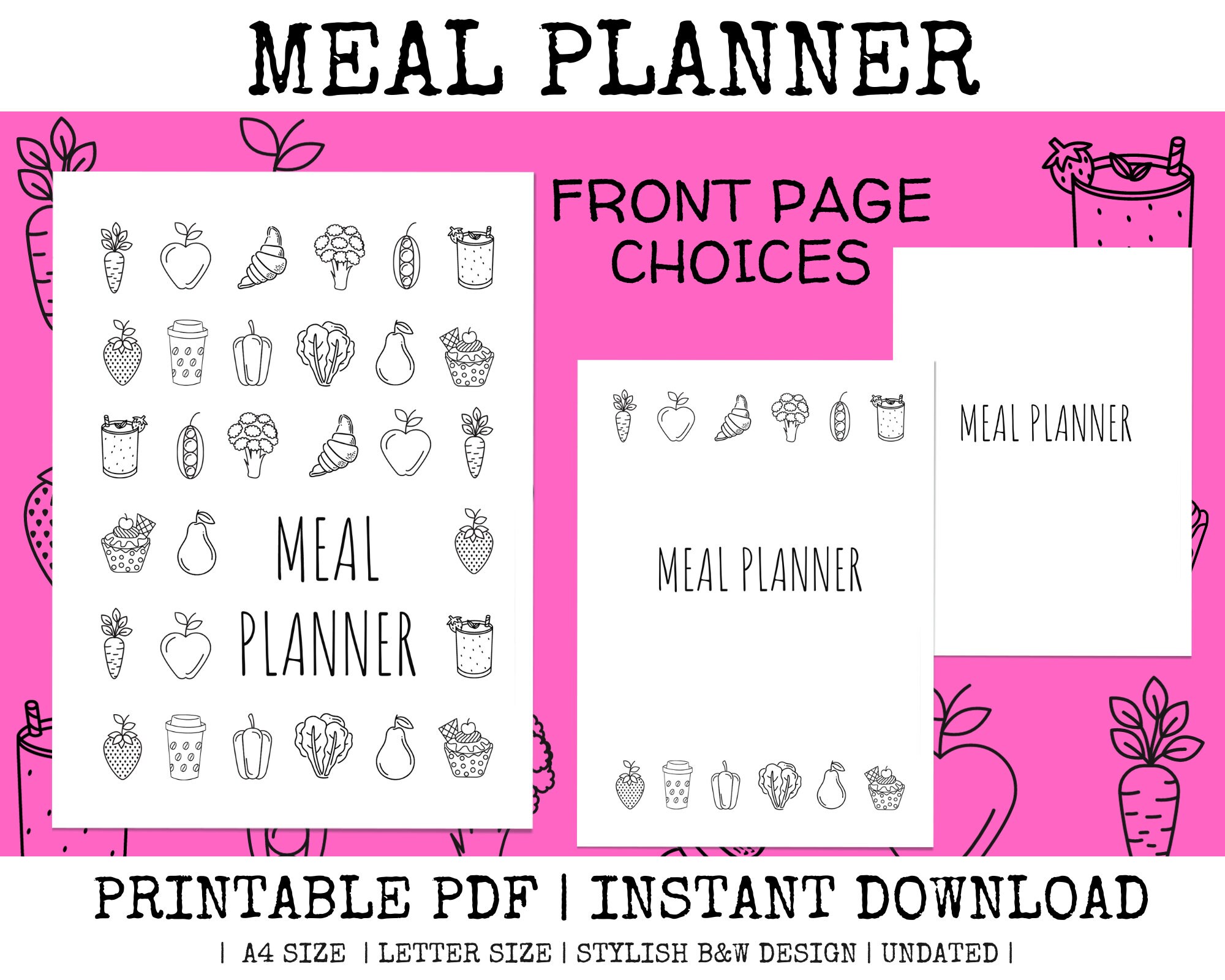 Meal Planner Printable Meal Planner Printable Pdf Day Week Month Meals ...