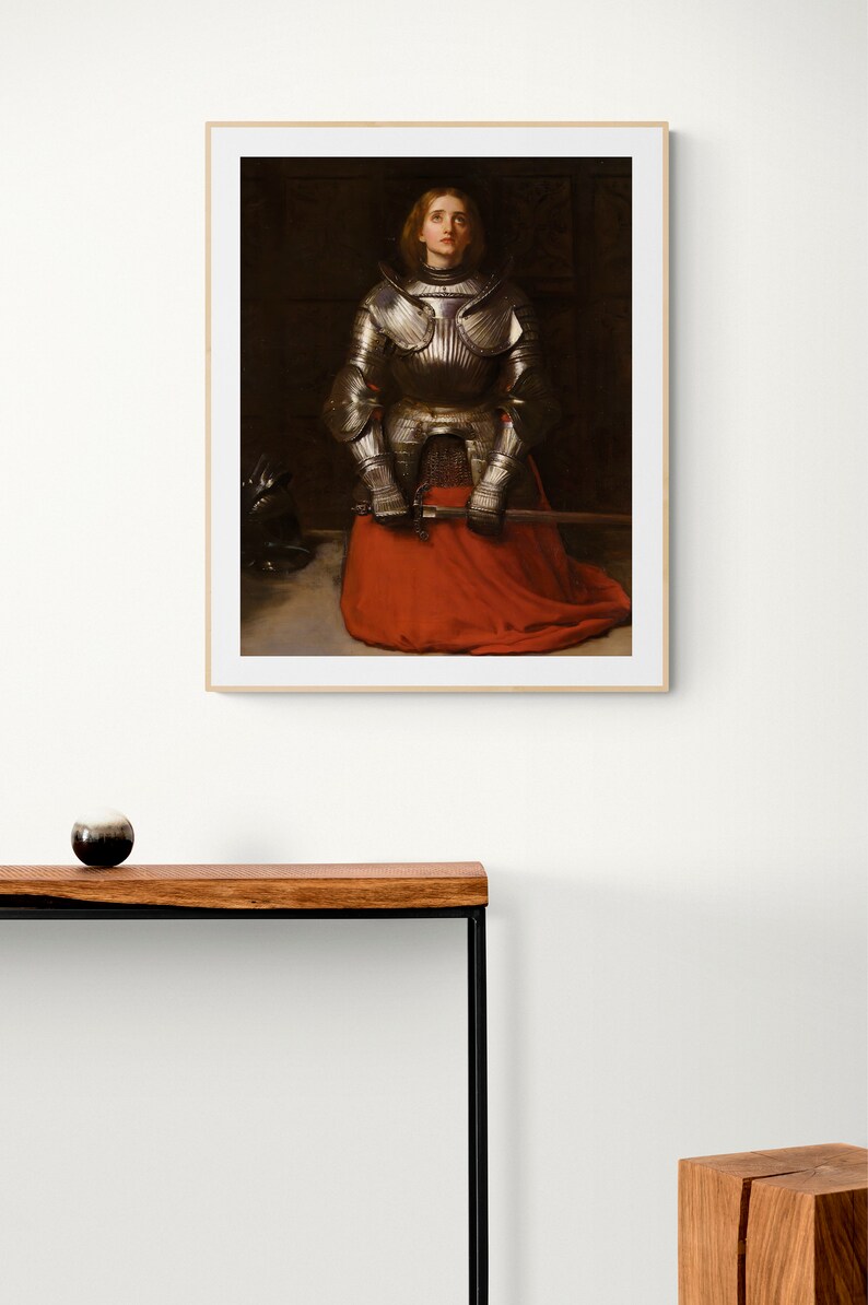 St Joan of Arc Art Printable Wall Art by John Everett Millais Digital Gallery Wall Art Antique Saint Painting image 4