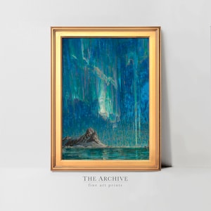 Norwegian Aurora Borealis Landscape Digital Art Print Set | Vintage Northern Lights Oil Painting | Antique Norway Decor | PRINTABLE Wall Art