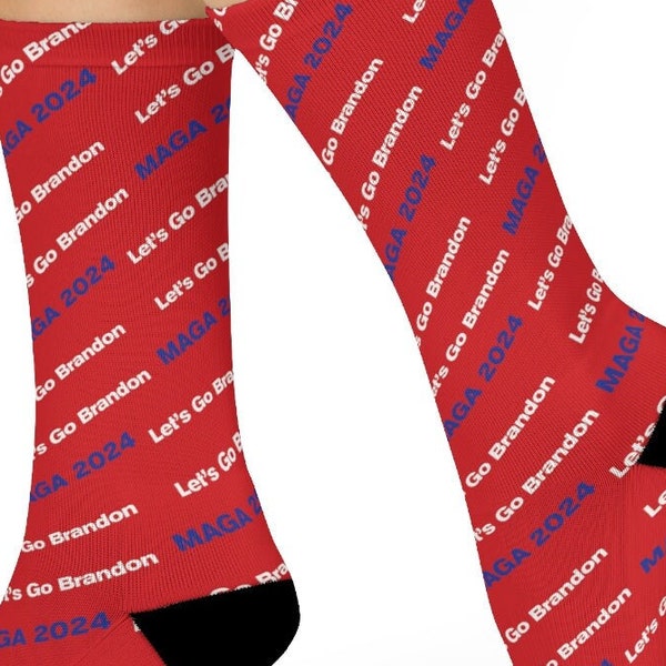 Let's Go Brandon MAGA 2024 Trump Republican Unisex Crew Socks