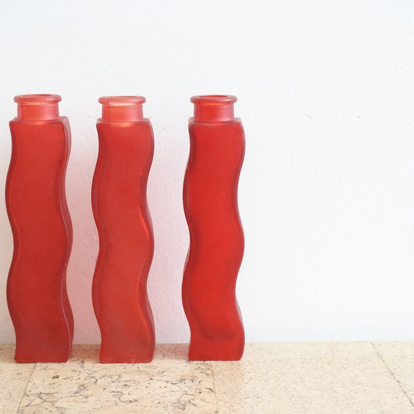 IKEA Skämt glass vase in red from the nineties