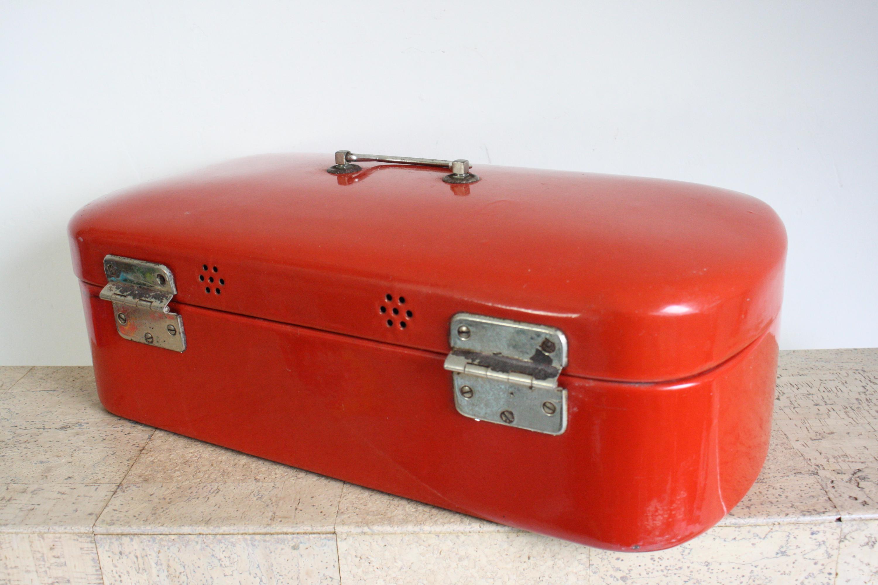 Vintage Red Enamel Bread Box or Bread Bin From the Fifties - Etsy
