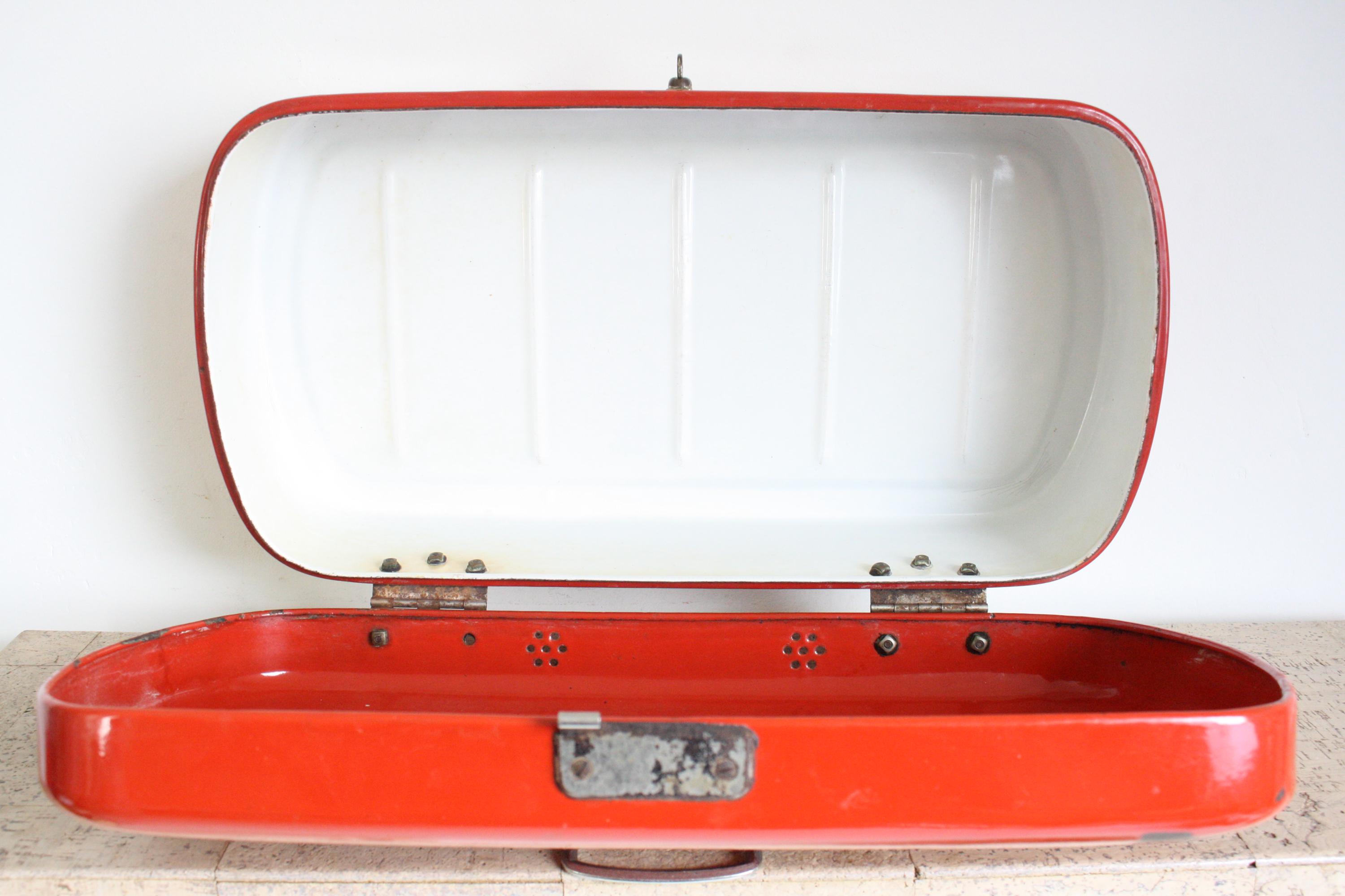 Vintage Red Enamel Bread Box or Bread Bin From the Fifties - Etsy