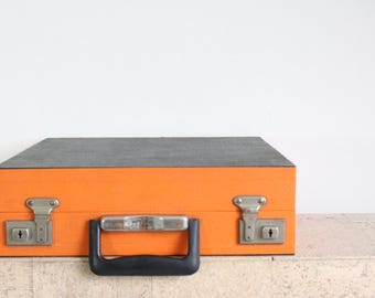 70年代のオレンジと黒の木製レコードホルダー/LP収納ボックス - Etsy 日本
