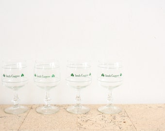 Four vintage Irish coffee glasses from the seventies
