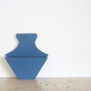 Vintage wooden teal / petrol blue coffee filter bag holder from the seventies