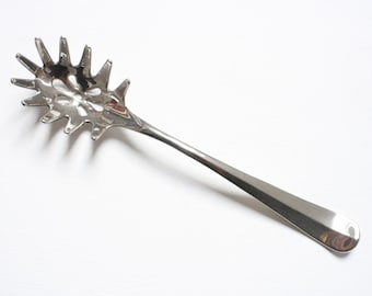 Vintage silver plated spaghetti spoon / server, pasta fork, pasta ladle, from the eighties