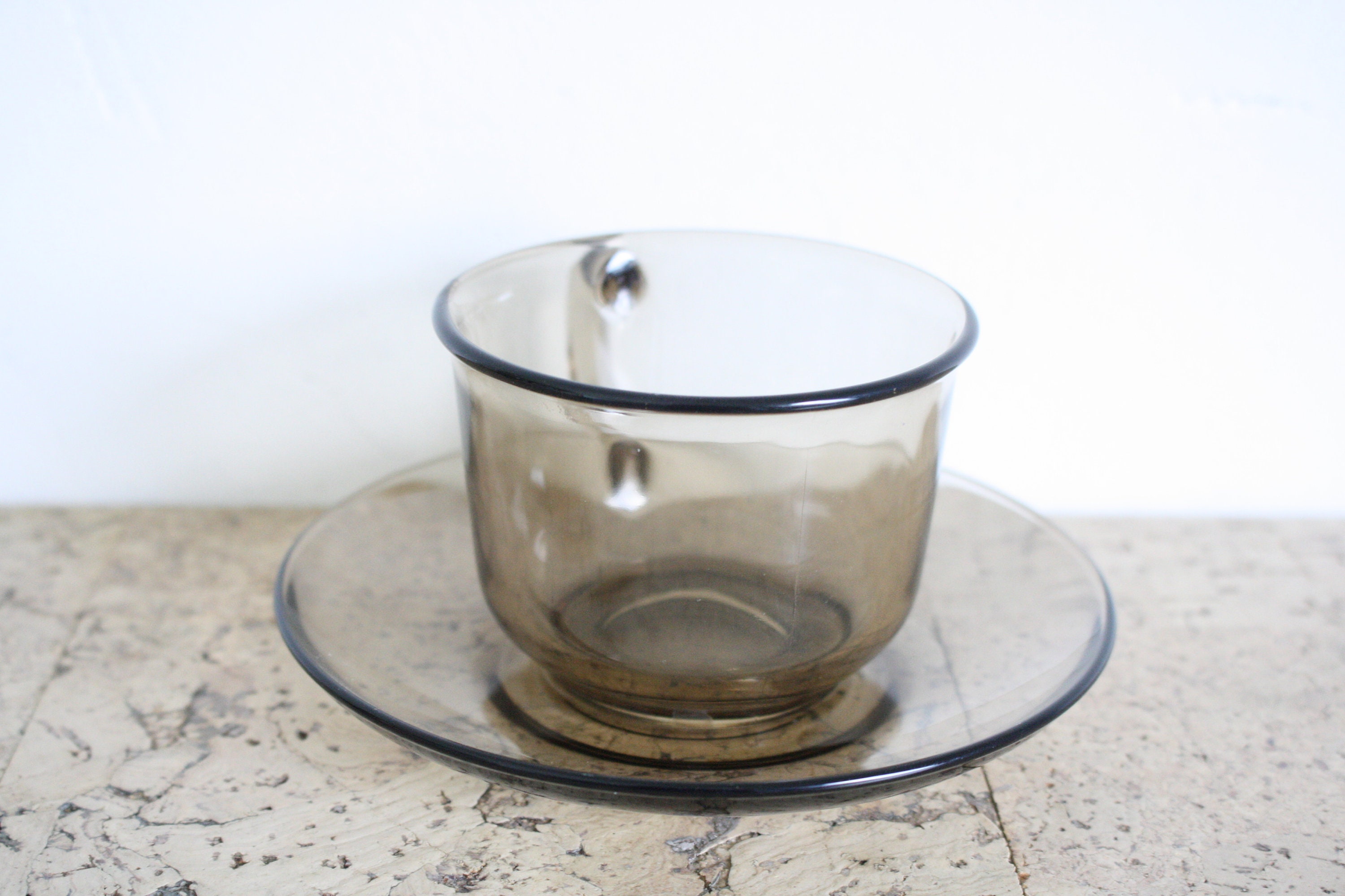 Six Vintage Arcoroc Coffee Cups and Saucers Etsy