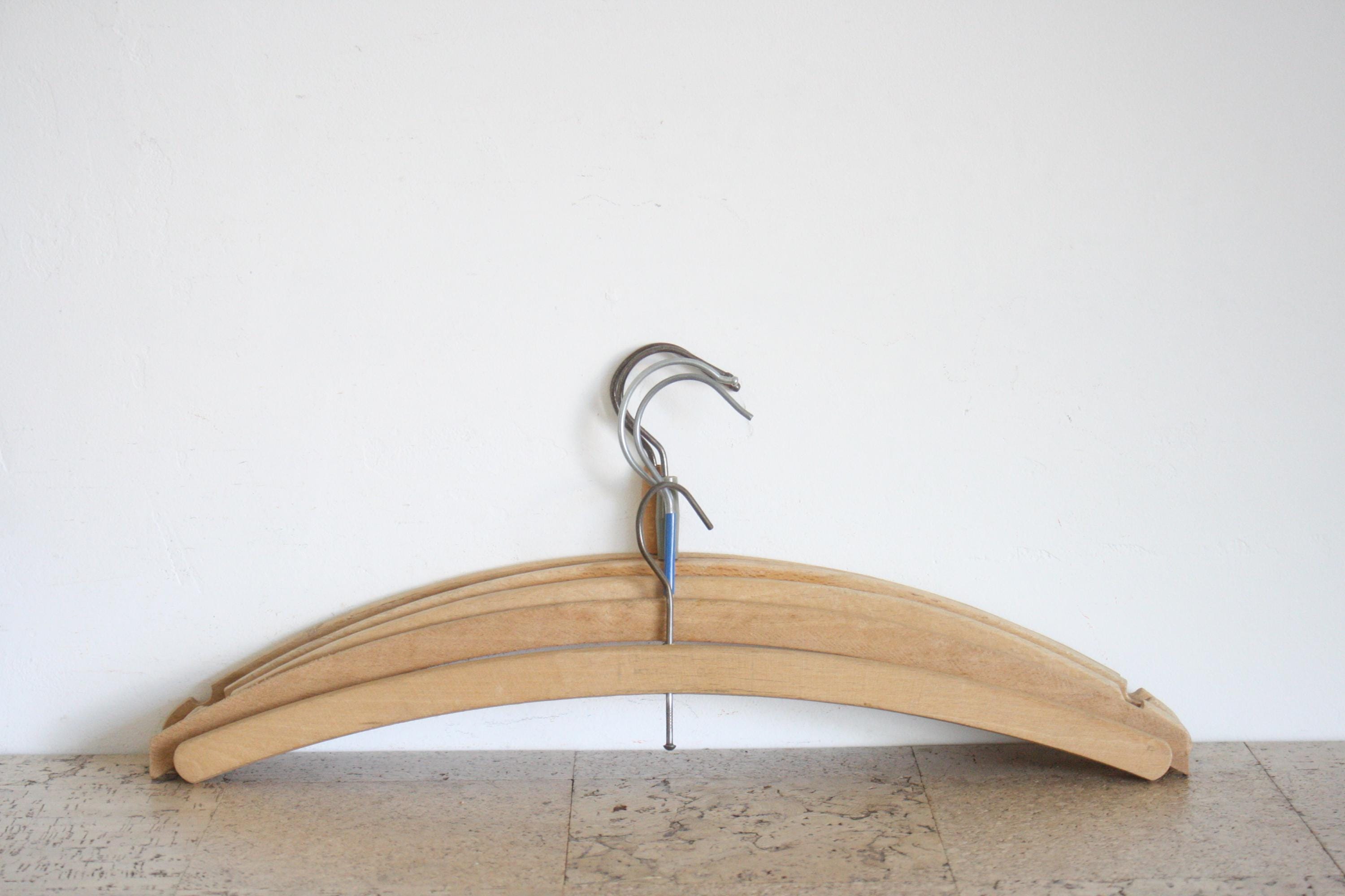 Five Vintage Wooden Clothes Hangers From the Fifties - Etsy