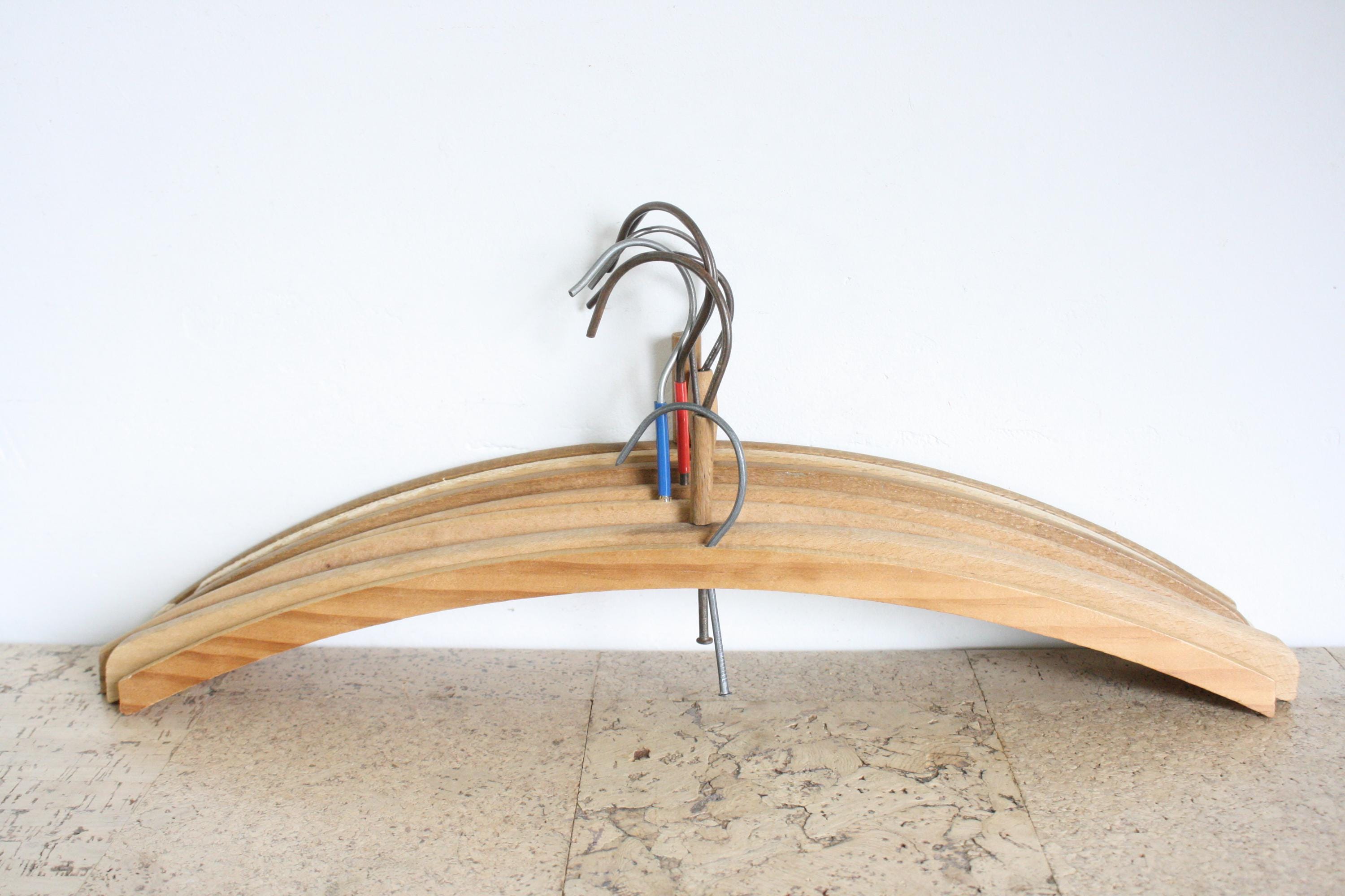 50s vintage wood hanger made in usa 5本 Antique UNION Folding Wooden Coat Hanger- Folding Wood and Wire