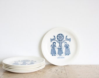 Vintage folklore plates from Royal Sphinx /  Petrus Regout from Maastricht in Holland