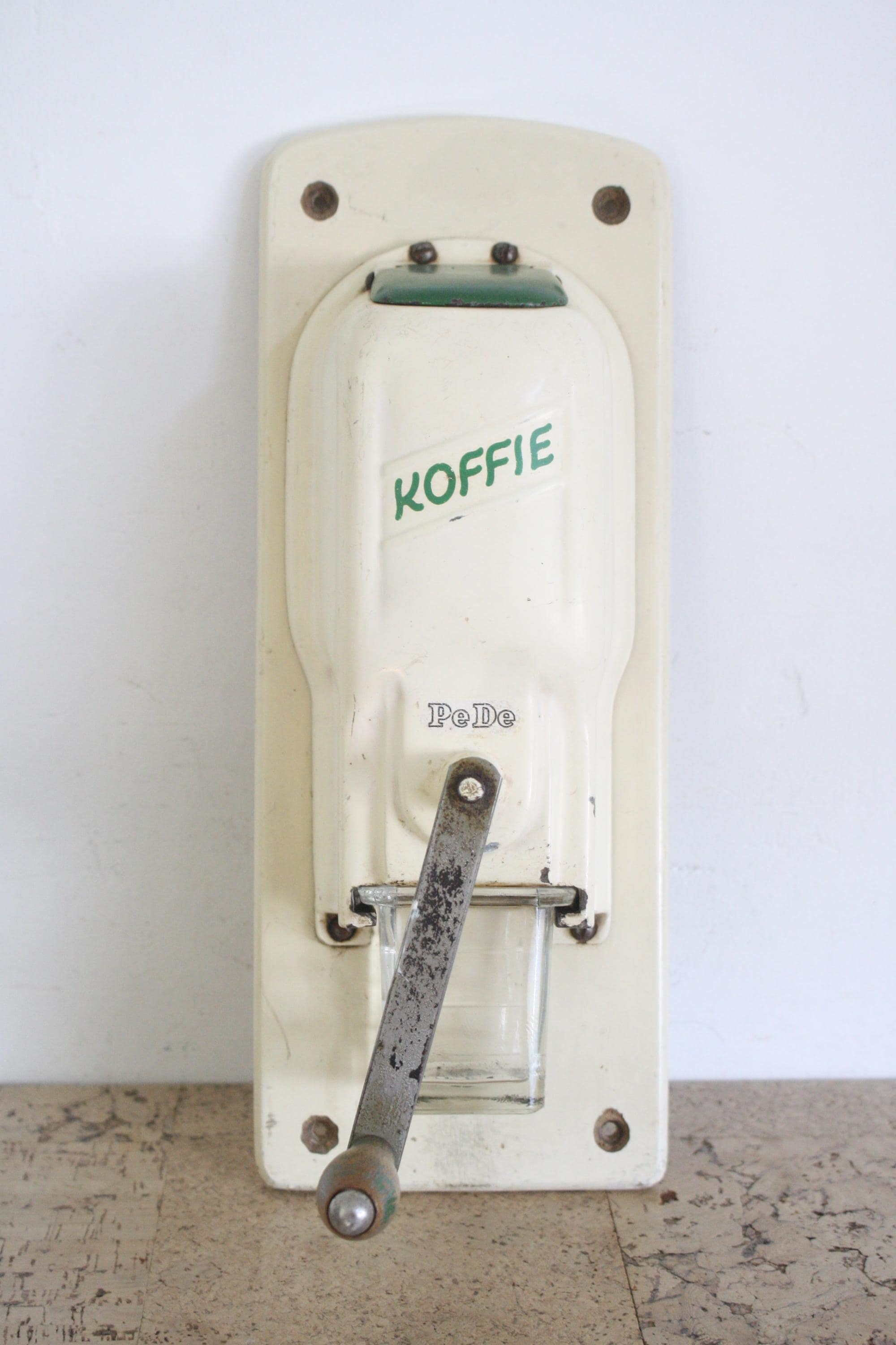 1950年代のヴィンテージオランダ製PeDeコーヒーグラインダー、コーヒー