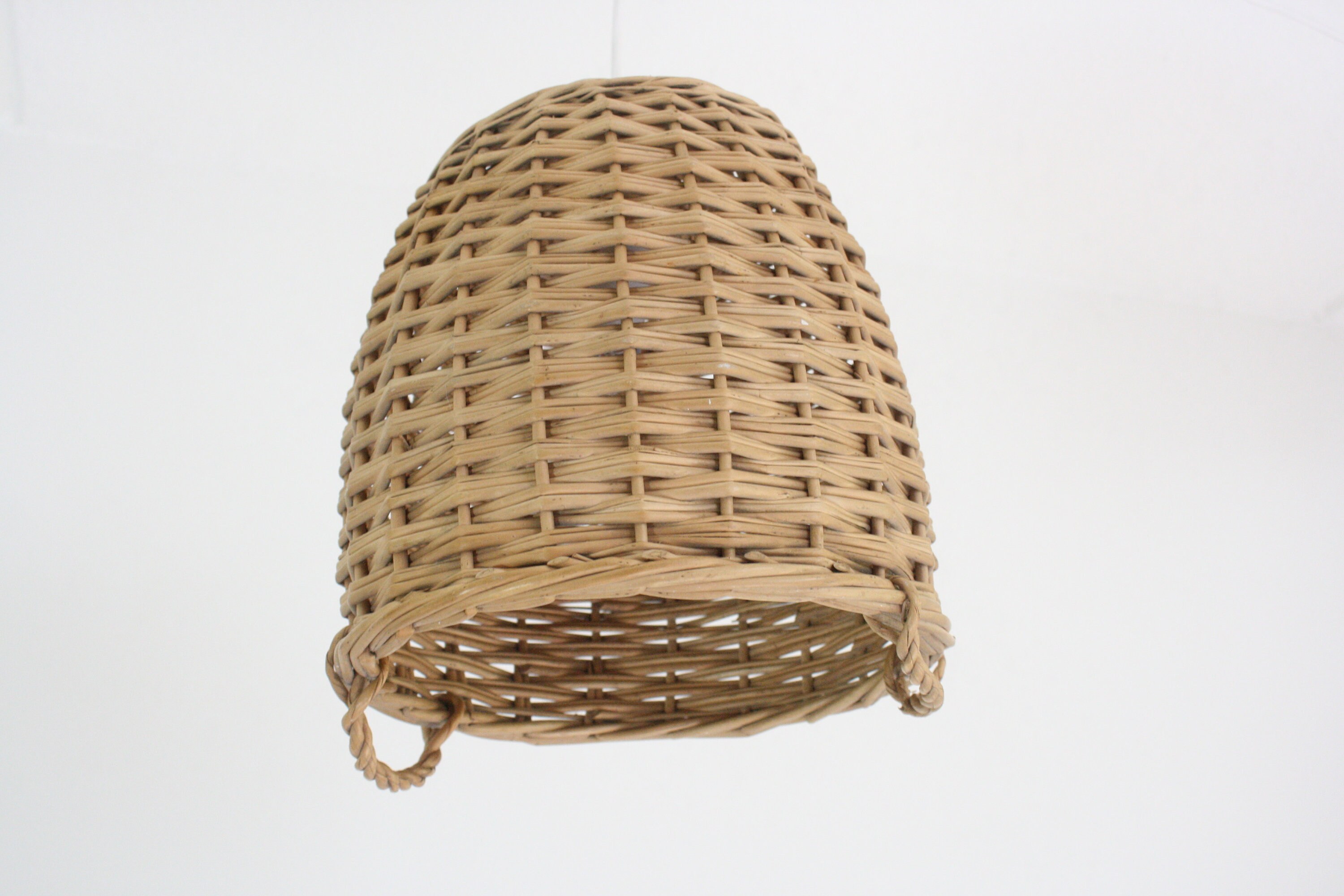 Rotans Small Rotan Basket Light With Handles From the Seventies - Etsy