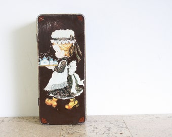 Lata de metal vintage Sarah Kay para pan de jengibre u ontbijtkoek / Peijnenburg koek con gatos