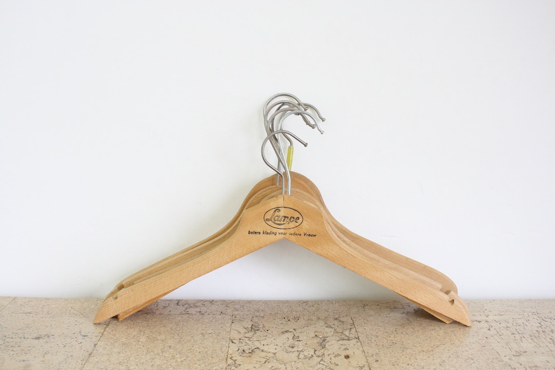 50s vintage wood hanger made in usa　5本 Seven Vintage Wooden Clothes Hangers From the Fifties - Etsy