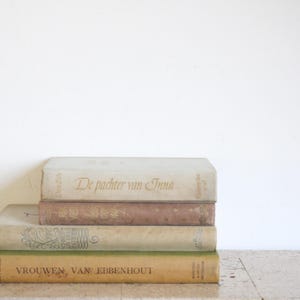 Four vintage naturel Dutch hardcover books, decorative pieces
